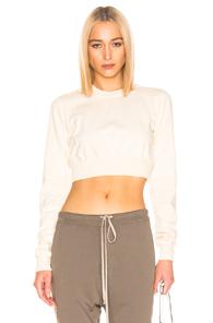 Drkshdw By Rick Owens Cropped Crewneck Sweater In Neutral