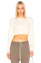 Drkshdw By Rick Owens Cropped Crewneck Sweater In Neutral