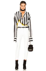 Haider Ackermann Oversized Shirt In Black,stripes,white