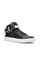 Buscemi 100mm Paint Edge Leather Sneakers In Black & White
