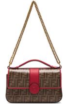 Fendi Double F Shoulder Bag In Brown,red