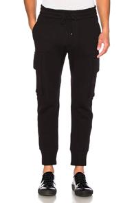 Helmut Lang Curved Leg Cargo Track Pants In Black
