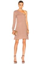 Ryan Roche Fwrd Exclusive One Shoulder Sweater Dress In Brown