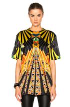 Givenchy Optical Wings Satin Tee In Black,yellow,abstract