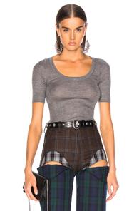 T By Alexander Wang Wash & Go Short Sleeve Top In Gray