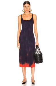 Raquel Allegra Layering Tank Dress In Purple,tie Dye,red
