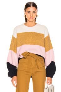 Acne Studios Kazia Sweater In Blue,neutral,stripes,pink,white