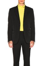 Calvin Klein 205w39nyc Wool Gabardine Two Button Jacket In Black