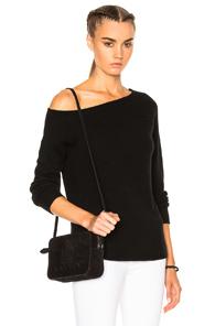 James Perse Off Shoulder Cashmere Sweater In Black