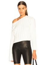 T By Alexander Wang Off Shoulder Sweater In White