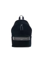 Saint Laurent Mini Velvet City Backpack In Black