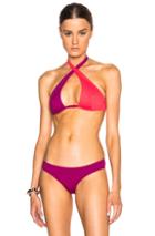 Ephemera Bicolor Wrap Bikini Top In Purple,pink