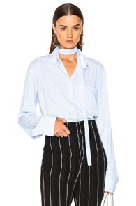 Haider Ackermann Polka Dot Inside Tie Shirt In Blue