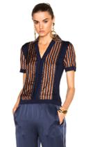 Diane Von Furstenberg Paley Top In Blue,orange,abstract