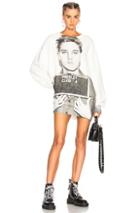 R13 Elvis Mugshot Oversized Sweatshirt In White