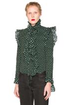 Vetements Polka Dot Blouse In Green,geometric Print