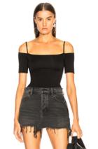 Enza Costa Jersey Strappy Off Shoulder Tee In Black