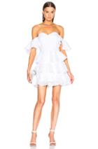 Caroline Constas Irene Ruffle Mini Dress In White