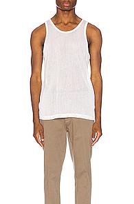 John Elliott Cotton Mesh Tank In White