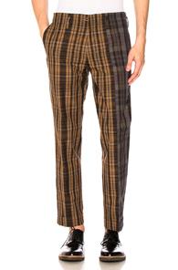 Kolor Plaid Panel Trousers In Brown,checkered & Plaid