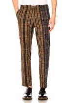 Kolor Plaid Panel Trousers In Brown,checkered & Plaid