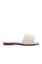 Avec Moderation Shearling Open Sandals In White