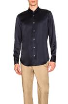 Maison Margiela Satin Viscose Shirt In Blue