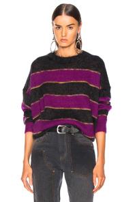Isabel Marant Etoile Reece Sweater In Black,stripes,purple
