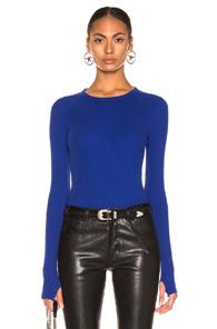 Enza Costa Cashmere Thermal Crew In Blue