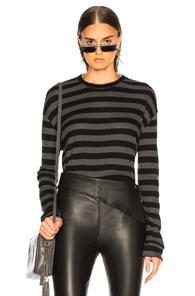 Rta Emmet Top In Black,gray,stripes