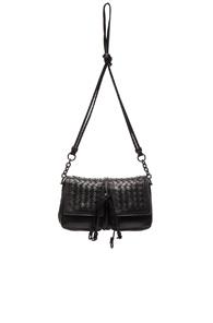 Bottega Veneta Nappa Charcoal Shoulder Bag In Black