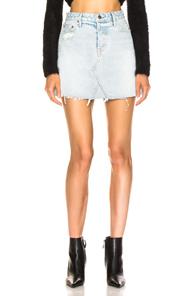 Grlfrnd Eva A-frame Skirt In Denim Light