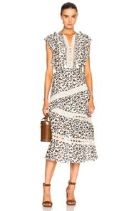 Sea Crochet Pom Pom Dress In Floral,white