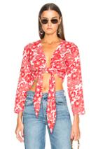 Lisa Marie Fernandez Linen Tie Top In Red,floral