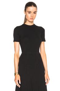 Rosetta Getty Ribbed Short Sleeve Tee In Black