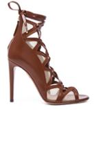 Aquazzura French Lover Leather Heels In Brown