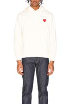 Comme Des Garcons Play Pullover Hoodie With Red Emblem In Yellow