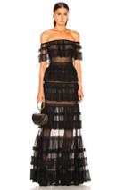 Zuhair Murad Tiered Lace Dress In Black