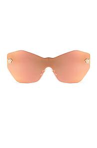 Versace Mirrored Shield Sunglasses In Pink