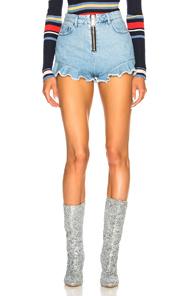 Msgm Ruffle Trim Short In Blue
