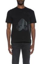 Comme Des Garcons Play Flipped Heart Cotton Tee In Black