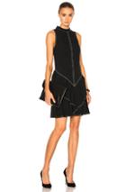 Wes Gordon Rock Neck Ruffle Dress In Black