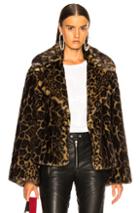 Nili Lotan Sedella Faux Fur Coat In Brown,animal Print