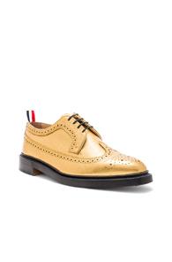 Thom Browne Classic Pebble Grain Longwing Brogue In Metallics