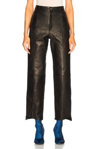 Vetements Leather Biker Pants In Black