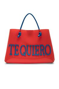 Alberta Ferretti Te Quiero Small Tote In Blue,orange