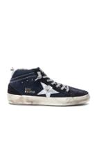 Golden Goose Suede Mid Star Sneakers In Blue