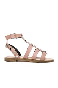 Balenciaga Studded Leather Gladiator Sandals In Neutrals