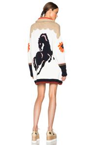 Stella Mccartney Heavy Horse Intarsia Cardigan In White,neutrals,floral