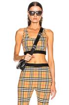 Burberry Logo Bra Top In Neutral,plaid